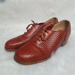 VINTAGE Old Maine Trotters Woven Lace Loafers, 8